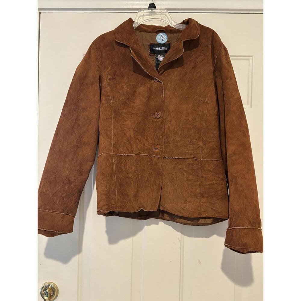 Woman's Brandon Thomas brown leather/suede jacket sz‎ XL